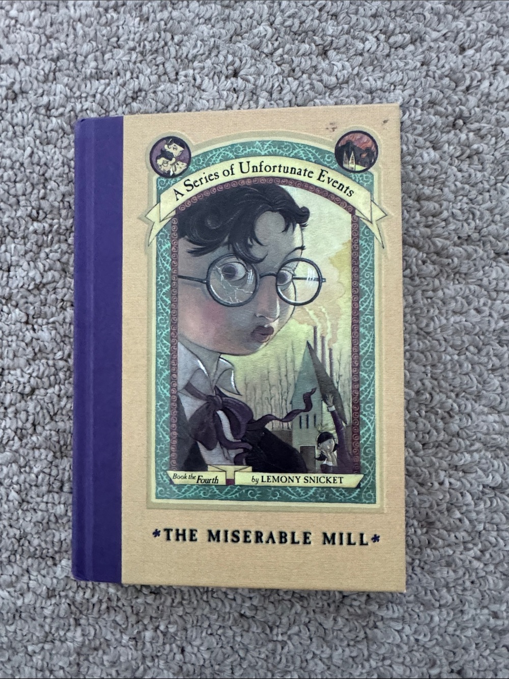 The Miserable Mill (A Series of Unfortunate Events) Hardcover - Beige & Purple